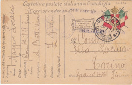 ITALIA - REGNO - FRANCHIGIA - POSTA MILITARE - 36° VIDISIONE- VG.  DA ZONA DI GUERRA - PER TORINO - 1916 - Franchigia