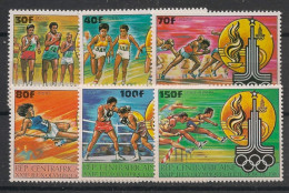 CENTRAFRICAINE - 1980 - N°YT. 427 à 430 + PA 224 à 225 - Olympics - Neuf Luxe ** / MNH - Central African Republic