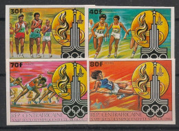 CENTRAFRICAINE - 1980 - N°YT. 427 à 430 - Olympics - Non Dentelé / Imperf. - Neuf Luxe ** / MNH - Central African Republic