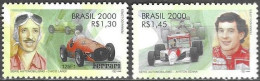 Brazil Brasil Brasilien 2000 Formula 1 Racing Car Drivers Ayrton Senna Chico Landi Michel No. 3103-04 MNH Postfr.neuf ** - Neufs