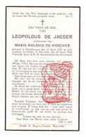 DP Leopoldus De Jaeger ° Destelbergen 1857 † Beervelde Lochristi 1936 X Maria Melanie De Visscher - Devotieprenten