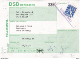 Dänemark DENMARK DSB Trains/Railways /Eisenbahnmarken Railpacket 1978 - Postpaketten