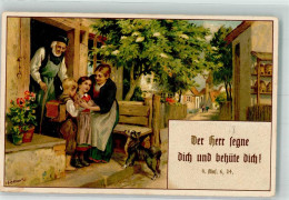 39789191 - Sign. Schmauk C. Tracht Kinder Ranzen Hund Psalm 4. Mos. 6 24 - New Year