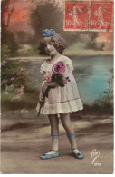 FANTAISIE ENFANT CHILD GIRL MEISJE MÄDCHEN AVEC BOUQUET DE FLEURS - ILLUSTREE FLOR 1078 - Ritratti