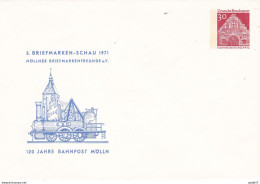 Deutschland Germany 1971 120 Jahre Bahnpost Mölln Cover Umslag Mint - Buste Private - Nuovi