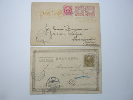 JAPAN , 1902/03 , 2 Ansichtskarten Nach Deutschland Verschickt - Covers & Documents