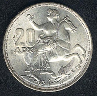 Griechenland, 20 Drachmai 1960, Silber, UNC - Griekenland