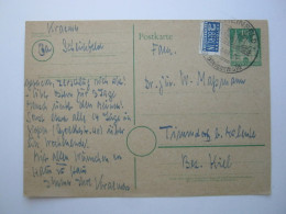 1949 , 2 Pfg. Notopfer , Unten Teils Ausgefallene Zähnung ,Karte Aus Scheinfeld - Lettres & Documents