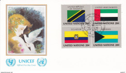 United Nations 1984 FDC Tanzania; UAE; Ecuador; Bahamas - Francobolli