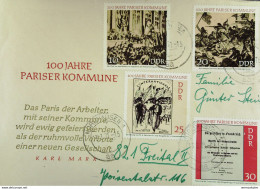 DDR: Brief Mit Satz "100 Jahre Pariser Komune" Aus NORDHAUSEN Vom 13.3.71 Auf FDC-Umschlag Knr: 1655-1658 - Lettres & Documents