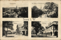 CPA Soest In Westfalen, Totalansicht, Gr. Teich, Wiesekirche, Markt, Rathaus - Otros & Sin Clasificación