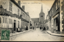 CPA Herry Cher, Grande Rue, Kirche - Autres & Non Classés