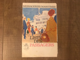 Messageries Maritimes Liste Des Passagers Embarqués Paquebot CAMBODGE 10 Mai 1965 - Historische Documenten