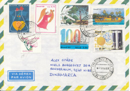 Brazil Air Mail Cover Sent To Denmark Rio De Janairo 11-5-1990 Topic Stamps - Airmail