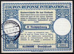 SCHWEINFURT 16.08.37  ALLEMAGNE GERMANY Lo11  30 Rpf  Int. Reply Coupon Reponse Antwortschein IAS IRC  ( Mi.17 ) - Other & Unclassified