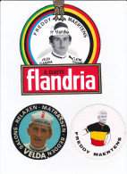 8 OLD STICKERS WORLD CHAMPION CYCLING, WERELDKAMPIOEN WIELRENNEN 1981  : FREDDY MAERTENS - Wielrennen