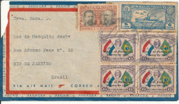 Paraguay Air Mail Cover Sent To Brazil 24-12-1941 With More Topic Stamps - Paraguay