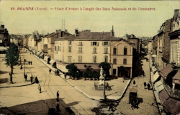 CPA Roanne Loire, Place D’Armes, Rue Nationale, Rue Du Commerce - Autres & Non Classés