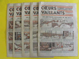 5 Coeurs Vaillants 1935. Hergé Tintin En Orient (cigares Du Pharaon) Jim Boum Marijac - Other Magazines