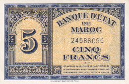 CRBX0698 BILLETE MARRUECOS 5 FRANCOS 1944 SIN CIRCULAR - Andere - Afrika