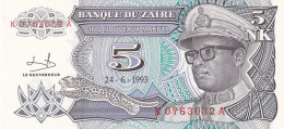 CRBX0705 BILLETE ZAIRE 5 MAKUTA 1993 SIN CIRCULAR - Andere - Afrika