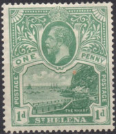 ST. HELENA/1922/MH/SC#75/ KING GEORGE V / BADGE OF THE COLONY / 1p GREEN - Saint Helena Island