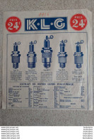 BOUGIES K.L.G.  PELURE PUBLICITAIRE 26 X 21 CM - Advertising