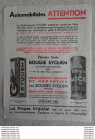 BOUGIE EYQUEM AUTOMOBILISTES ATTENTION PELURE PUBLICITAIRE 26 X 21 CM - Advertising