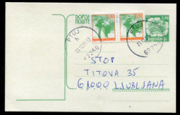 YUGOSLAVIA 1991 Mailcoach 3.50 D. Stationery Card Used With Additional Franking.  Michel P206 - Postwaardestukken