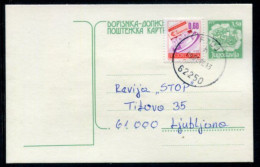 YUGOSLAVIA 1991 Mailcoach 3.50 D. Stationery Card Used With Additional Franking.  Michel P206 - Postwaardestukken