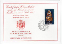 Fürstentum Liechtenstein OFFICIAL PHILATELIC VADUZ SERVICE FRANCOBOLLI POST STAMPS (1982) - Lettres & Documents