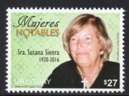 URUGUAY 2021 (Susana Sienra, Remarkable Women, Activist, Politics, Cristianism, Female Gender Symbol) - 1 Stamp - Uruguay