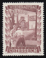 864 Öster. Wiederaufbau-Fonds, Gaswerk /Wien, 75 G + 35 G, Postfrisch ** - Nuevos