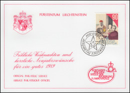 Liechtenstein 956 Weihnachten - Grußkarte Zum Jahreswechsel 1989 - Cartoline Maximum