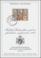 Liechtenstein 739 Weihnachten - Grußkarte Zum Jahreswechsel 1980 - Cartoline Maximum