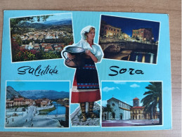 CARTOLINA 1972 ITALIA FROSINONE SALUTI DA SORA VEDUTINE Italy Postcard ITALIEN Ansichtskarte - Frosinone