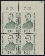 223 Helfer Der Menschheit 10+5 Pf Kolping ** Eck-Vbl O.r. 1-dg+ - Unused Stamps