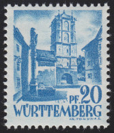 Württemberg 7yv Freimarke 20 Pf. ** - Württemberg