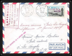 17870 PA Poste Aérienne First Flight Premier Vol Aviation France Paris Los Angeles Via Montreal Lufthansa 01/01/1969 - First Flight Covers