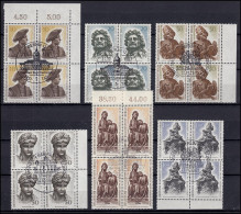 303-308 Berliner Kunstschätze 1967: Viererblock-Satz Zentrische ESSt BERLIN  - Used Stamps