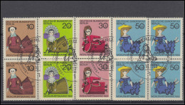 322-325 Wofa Puppen 1968: Viererblock-Satz Zentrische ESSt BERLIN 3.10.68 - Used Stamps