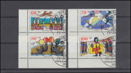 838-841 Jugend Zirkus 1989: Ecken Unten Links, Satz Mit ESSt BRERLIN - Usati