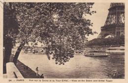 CPA Paris, Vue Sur La Seine Et La Tour Eiffel (pk89561) - Autres Monuments, édifices