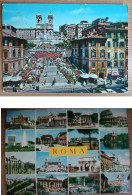 LOTTO 2 CARTOLINE ITALIA ROMA TRINITà DEI MONRI E VEDUTINE Italy Postcards Set ITALIEN Ansichtskarten - Tarjetas Panorámicas