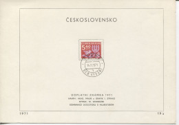 Tschechoslowakei Porto P 102xa Ersttagsblatt Tagesstempel Uz '1' - Covers & Documents