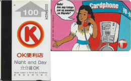 Hong Kong - HKT (Autelca Magnetic) - Calling To... Philippines, Letter K, Type #1, 1994, 100HK$, Used - Hong Kong