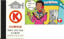Hong Kong - HKT (Autelca Magnetic) - Calling To... Thailand, Letter D, Type #1, 1994, 50HK$, Used - Hong Kong
