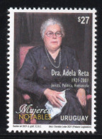 URUGUAY 2021 (Adela Reta, Remarkable Women, Activist, Politics, Lawyer, Jurist, Teachers, Writers, Paintings) - 1 Stamp - Uruguay