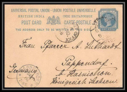 1952/ Inde (India) Entier Stationery Carte Postale (postcard) N°2 Victoria Pour Pappendorf Allemagne Germany - Sobres