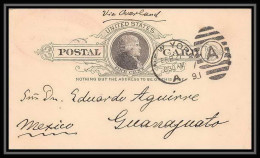 3265/ USA Entier Stationery Carte Postale (postcard) N°8 Pour Guanajuato Mexico 1891 - ...-1900